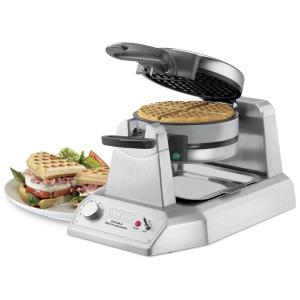 Máquina de Waffle Profissional, Duplo Waffle, Aço Inoxidável, 110v, WARING WWD200, Prateado