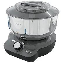 Misturador de Alimentos para Pães e Biscoitos com Tigela de 4.7 Litros, com 6 Velocidades, e Acessórios, 110V 600W, THRITOP, Cinza