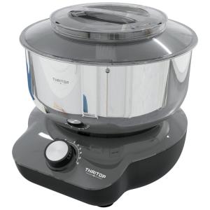 Misturador de Alimentos para Pães e Biscoitos com Tigela de 4.7 Litros, com 6 Velocidades, e Acessórios, 110V 600W, THRITOP, Cinza