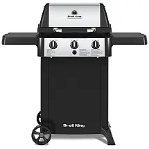 Churrasqueira a Gás 24.000 BTU com 3 Queimadores em Aço Inoxidável, BROIL KING 814154, Preto