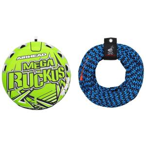 Boia Rebocável para 1 a 3 Pessoas com Costura Dupla, Capa de Nylon, Inclui Corda, Airhead Mega Ruckus, Verde