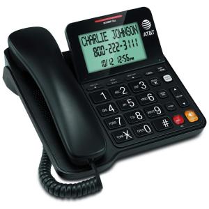 ATT Telefone com Fio para Sênior com Tecla Grande e Visor Inclinado, 1 Ap, VTECH CL2940, Preto