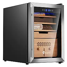 Gabinete Humidificador KingChii 58L Preto Controle Temperatura Umidade Cedro Espanhol