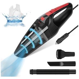 Aspirador de Pó Automotivo Portátil Para Carro Com Cabo 4,5m Molhado, Seco de 120W DC12 Volts, AREWTEC, Preto