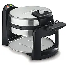 Máquina de Waffle, assa dos 2 lados, 1000W, preto e prata, 110v, CUISINART, Prateado