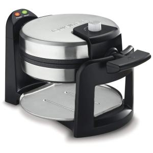 Máquina de Waffle, assa dos 2 lados, 1000W, preto e prata, 110v, CUISINART, Prateado