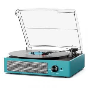 Toca-discos de Vinil com 2 Caixas de Som - Retrô, Bluetooth, 3 Velocidades, Saída RCA, Aux, Fone, Auto Stop,cotsoco