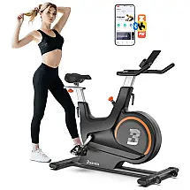Bicicleta Ergométrica Magnética Estacionária para Uso Interno com Suporte para Tablet, Bonvork, Preta