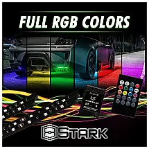 Luz LED Automotiva Decorativa Interna 4 Peças à Prova Dágua Cor com Bluetooth, STARK, Branco