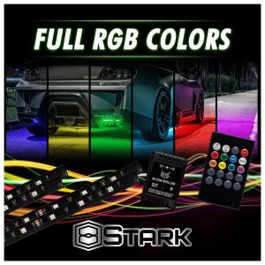 Luz LED Automotiva Decorativa Interna 4 Peças à Prova Dágua Cor com Bluetooth, STARK, Branco