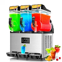 Máquina de Slush Raspadinha EKway 45L Triplo Tanque Comercial Margarita Frozen 110V