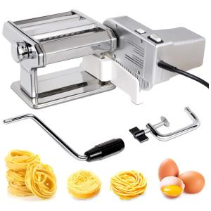 Máquina de Macarrão Elétrica, 70W, Aço Inox, 7 Configurações, 110v, X HOME, Prateado