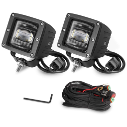 Farol de Milha LED Off Road 2 Peças 7,62cm Faróis de Nevoeiro OSRAM À Prova Dágua 9 30V, AUTO POWER PLUS, Branco