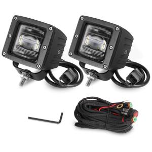 Farol de Milha LED Off Road 2 Peças 7,62cm Faróis de Nevoeiro OSRAM À Prova Dágua 9 30V, AUTO POWER PLUS, Branco