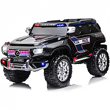 MICKORS Carro, Carrinho Elétrico 2 Assentos 12V, com Luzes de LED e Controle Remoto, Preto