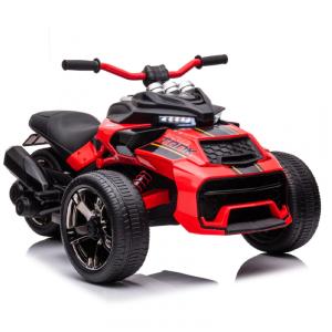 Moto Elétrica Triciclo Infantil com Pneu EVA Polimerizado de Plástico com Borracha, Luzes LED e Música, 24V, POSTACK, Vermelho