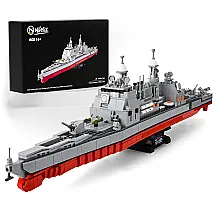 Kit de Construção Navio de Guerra Militar Ticonderoga Class Cruiser com 1513 Peças, Nifeliz, Cinza