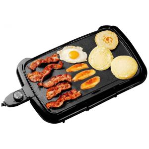 Grill Elétrico Antiaderente com Temperatura Ajustável, 110V 1200W, Nozaya, Preto