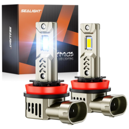 Kit Xenon Lâmpadas LED Branca 20000 Lumens 6500K, H11, H8, H9, IP68, 2 Peças, SEALIGHT 5559076668, Prateado
