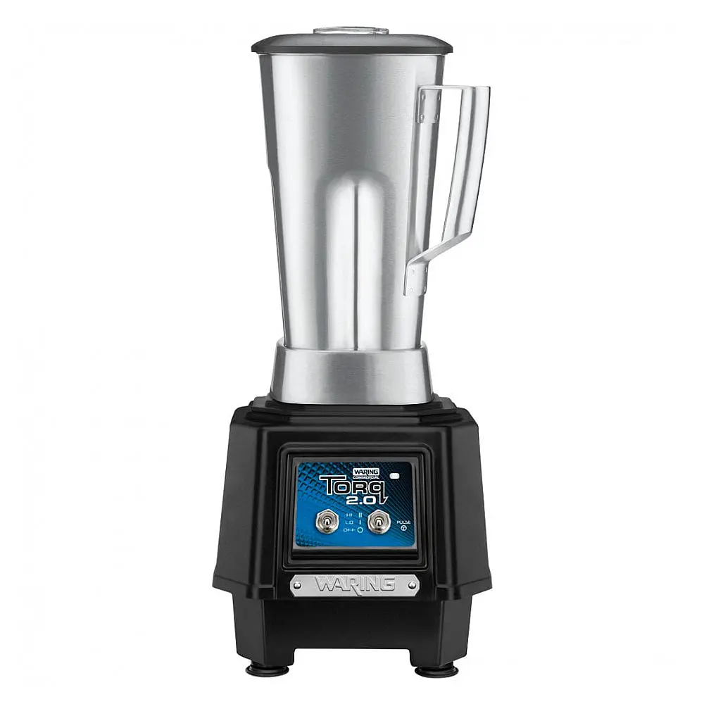 Liquidificador Industrial Waring TBB145S6 Torq 2.0 de 2 hp com Controles de Alternância e Recipiente de Aço Inoxidável de 1,89 Litros, 110V