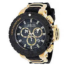 Relgio masculino Sea Hunter Swiss Ronda Z60 calibre com mostrador em madreprola - 57 mm. Ouro. Preto 41007