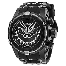 Relógio Masculino Marvel Pantera Negra, Invicta 27007, Preto e Prata