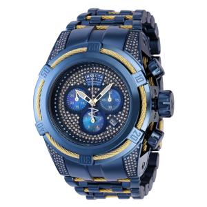 Relógio masculino Invicta Reserve Bolt Zeus 1,31 Carat Diamond com mostrador madrepérola , ouro, azul escuro 38207