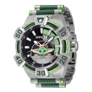Relógio Masculino Analógio Automático 52mm, Invicta Star Wars Grogu 40607, Prata e Verde