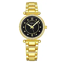 Relogio Aria Elegance 3906 em Ouro com Mostrador Preto Stuhrling