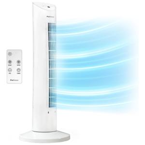 Ventilador de Torre com 3 Modos Controle Remoto e Temporizador de 7,5 H, 110V 50W, Pro Breeze PB F03W AE, Branco
