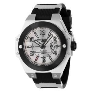Relgio masculino automtico Chase Durer Conquest - 48 mm, preto e ao CDW-0017.