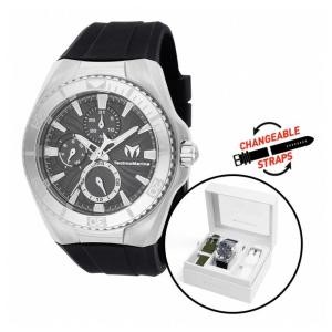 Relógio TechnoMarine Cruise California Masculino 45mm, Preto, Branco, Verde com Pulseira Interchangeável TM124017
