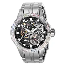 Relógio Masculino Mecânico Objet D Art com Pulseira em Aço Inoxidável, Invicta 40117, Prata