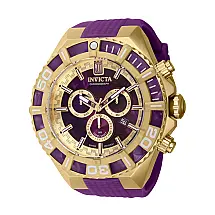 Relógio Masculino Analógico de Quartzo 60mm, Invicta Jason Taylor 40217, Roxo e Dourado