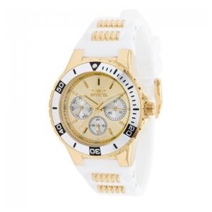 Relógio Feminino Aviator, Invicta 37317, Branco, Dourado e Preto