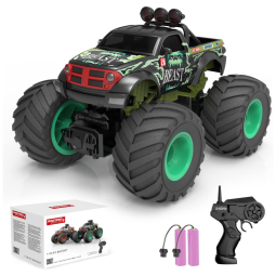 Brinquedo de caminhão monstro de controle remoto para meninos meninas, veículo bigfoot escala 118 2wd de alta velocidade todos os terrenos