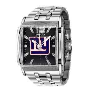 Relgio masculino NFL New York Giants com diamante de 1,47 quilates e mostrador em madreprola - 47 mm. Ao 42717