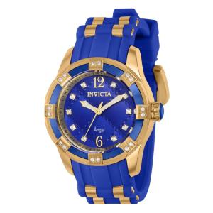 Relgio feminino anjo - 38 mm. Ouro. Azul 36717