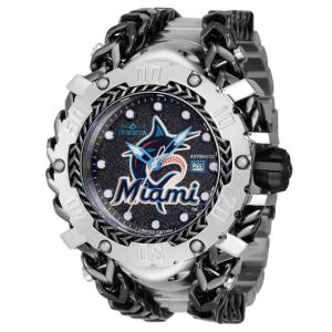 Relgio masculino automtico MLB Miami Marlins - 58,3 mm. Ao. Preto 41917