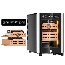 Humidor Elétrico LIHTUN 16L Preto para 100 Charutos com Controle Digital de Temperatura e Umidade 240V