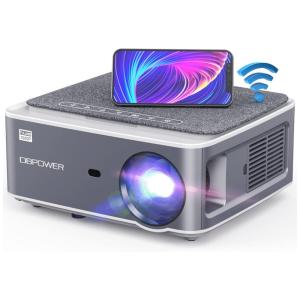 Mini Projetor 1080P HD 9500 Lumens com Bluetooth Compatível com Telefone, Laptop, DVD, TV, Projeta até 300 Polegadas, DBPOWER RD828, Cinza