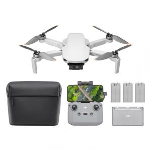 Combo DJI Mini 4K Fly More, Drone com Câmera 4K UHD para Adultos, Autonomia de Voo de até 93 Min, Transmissão de Vídeo 10km e Recursos