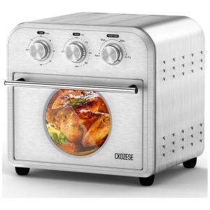 Forno de Convecção 4 em 1, 13,2L com Função Air Fryer, Aço Inoxidável e Janela de Visualização, 110V 1250W, CKOZESE, Prata