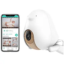 Babá Eletrônica Monitor Câmera HD com Vião Noturna, Análise de Sono com Áudio Bidirecional compatível com Android e IOS, CUBO AI, Branco