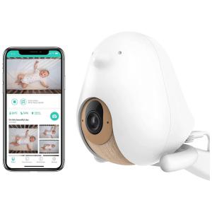 Babá Eletrônica Monitor Câmera HD com Vião Noturna, Análise de Sono com Áudio Bidirecional compatível com Android e IOS, CUBO AI, Branco