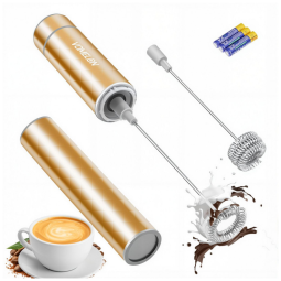 Espumador Elétrico de Leite em Aço Inoxidável a Bateria, VOMELON SF007BUS, Dourado