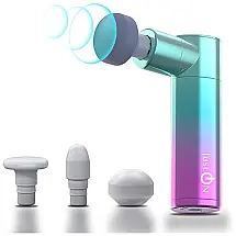 Massageador Pistola Elétrico Profissional Sem Fio 3 Acessórios e 4 Velocidades, Roxo, JUSTON, Violeta