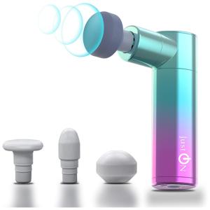 Massageador Pistola Elétrico Profissional Sem Fio 3 Acessórios e 4 Velocidades, Roxo, JUSTON, Violeta