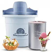 Elite Gourmet Sorveteira Elétrica 4 Litros EIM350X - Sorvete, Gelato, Frozen Yogurt Fácil e Rápido