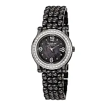 Relógio Stuhrling Fusão 955 35mm, Mostrador Preto e Pulseira de Cerâmica Preta - Elegância e Durabilidade
